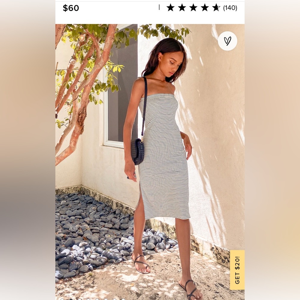 Strapless striped dress